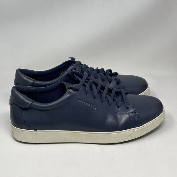 Cole Haan Nantucket 2.0 Mens 11 M Blue Leather Casual Lace Up Classic Sneakers - Picture 1 of 16